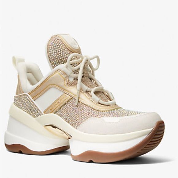 Michael Kors Shoes - Michael Kors Olympia Sport Extreme Crystal Rhinestone Lace Up Sneakers Size 7.5